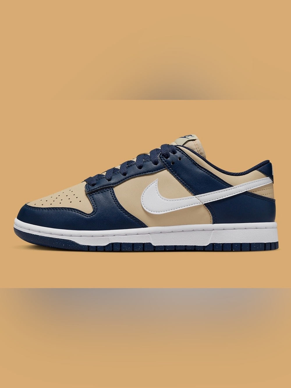 NWOB Women's Nike Dunk Low Next Nature Midnight Nvy/Wht-Team Gld (DD1873 401)